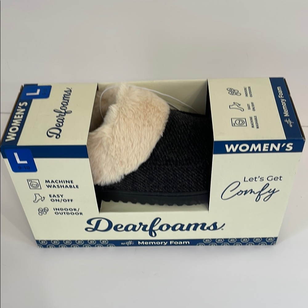 NIB Dearfoams Women’s Memory Foam Clog Slippers